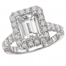 Romance 18k White Gold Halo Semi-Mount Diamond Engagement Ring