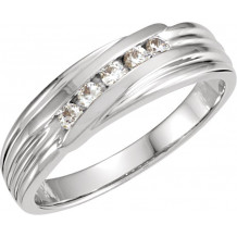 14K White 1/4 CTW Diamond 5-Stone Band - 114536000P