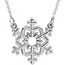 14K White Snowflake 16 Necklace - 85876101P