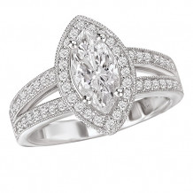 La Vie 14k White Gold Semi-Mount Diamond Engagement Ring