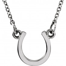 14K White Tiny Poshu00ae Horseshoe 16-18 Necklace - 857891002P