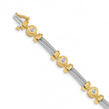 Quality Gold 14k Two-tone AAA Diamond Tennis Bracelet - X2015AAA