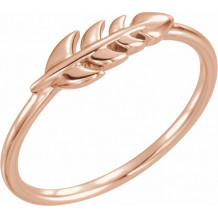 14K Rose Leaf Ring - 51648103P