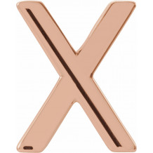 14K Rose Single Initial X Earring - 86800241P