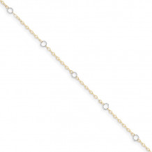 Quality Gold 14k Two Tone Adjustable Circle Anklet - ANK184-9