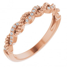 14K Rose .08 CTW Diamond Stackable Ring - 65196960002P