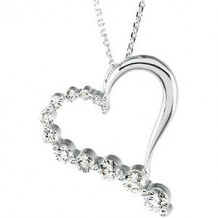 14K White 1 CTW Diamond Journey Heart 18 Necklace - 69023658381P