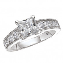 14k White Gold Peg Head Semi-Mount Engagement Ring