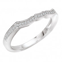 14k White Gold Curved Wedding Band