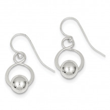 Quality Gold Sterling Silver Twist  Bead Dangle Earrings - QE4897