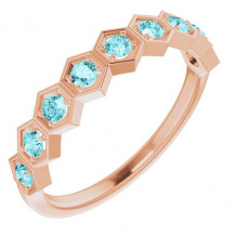 14K Rose Blue Zircon Stackable Ring - 71876687P