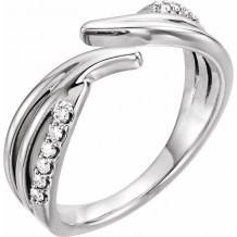 14K White 1/8 CTW Diamond Bypass Ring - 123168600P