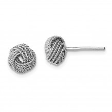 Quality Gold Sterling Silver Rhodium-plated Polished and Twisted Stud Earrings - QE11793