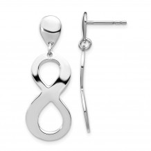 Quality Gold Sterling Silver Rhodium-plated Infinity Post Dangle Earrings - QE14083