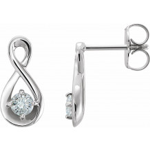 14K White 1/5 CTW Diamond Infinity-Inspired Earrings - 86601600P