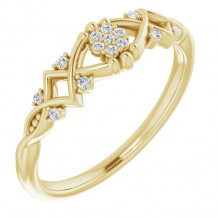 14K Yellow .06 CTW Diamond Vintage-Inspired Ring - 124068601P