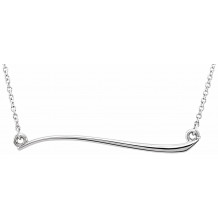 14K White Freeform Bar 17.44 Necklace - 86298101P