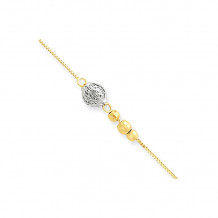 Quality Gold 14k Two Tone Bead Anklet - ANK229-10