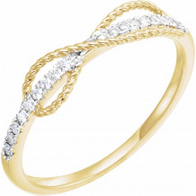 14K Yellow 1/10 CTW Diamond Infinity-Inspired Ring - 65244860000P