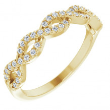 14K Yellow 1/6 CTW French-Set Twist-Style Diamond Anniversary Band - 124097601P