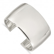 Quality Gold Sterling Silver 40mm Cuff Bangle Bracelet - QB340