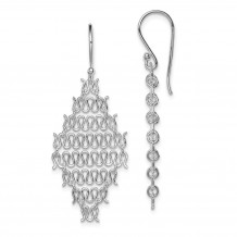 Quality Gold Sterling Silver Rhodium Plated Chain Link Dangle Earrings - QE8913