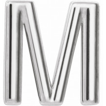 14K White Single Initial M Earring - 86800173P