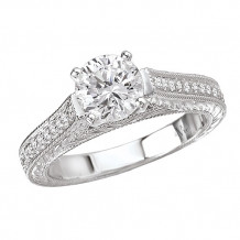 La Vie 14k White Gold Peg Head Semi-Mount Engagement Ring