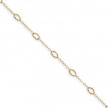 Quality Gold 14k Oval Shapes 9in with Anklet - ANK223-10