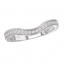 La Vie 14k White Gold Curved Wedding Band