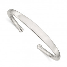 Quality Gold Sterling Silver Fancy 6.75mm Cuff Bangle Bracelet - QB76