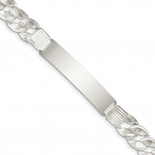 Quality Gold Sterling Silver ID Curb Link Bracelet - QID22-8