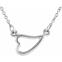 14K White Heart 16-18 Necklace - 86418101P