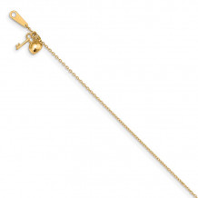 Quality Gold 14k Gold Heart and Key Anklet - ANK289-10