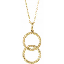 14K Yellow Interlocking Circle 16-18 Necklace - 86610601P