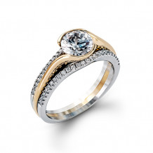 Zeghani 14k White & Yellow Gold Diamond Engagement Ring