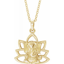 14K Yellow Ganesha 16-18 Necklace - 86942107P