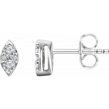 14K White 1/5 CTW Diamond Cluster Earrings - 65296560001P