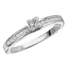 14k White Gold Straight Semi-Mount Diamond Engagement Ring