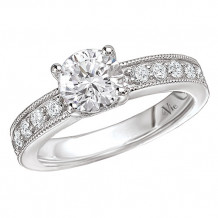 14k White Gold Semi-Mount Diamond Engagement Ring