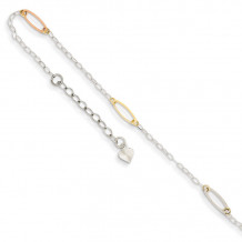 Quality Gold 14k Tri-color Oval Link  Anklet - ANK269-9