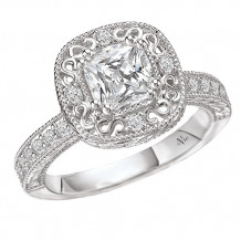 14k White Gold Halo Semi-Mount Diamond Engagement Ring