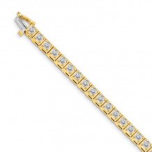 Quality Gold 14k Yellow Gold 3.4mm Diamond Tennis Bracelet - X2164