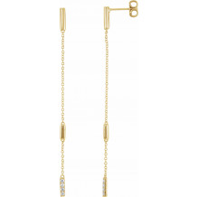 14K Yellow 1/10 CTW Diamond Chain Earrings - 65233760001P