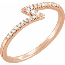 14K Rose 1/8 CTW Diamond Stackable Ring - 123053602P