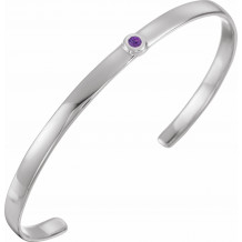 14K White Amethyst Cuff 6 Bracelet - BRC76460001P