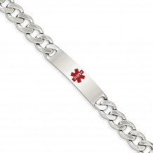 Quality Gold Sterling Silver Polished Medical Curb Link ID Bracelet - XSM175-8.5