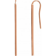 14K Rose Vertical Bar Earrings - 651815102P