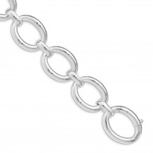 Quality Gold Sterling Silver Polished Large Link Bracelet - QG4987-8.75