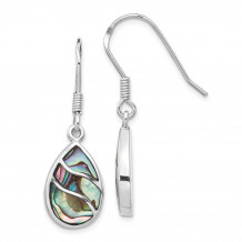 Quality Gold Sterling Silver Rhodium-plated Abalone Teardrop Dangle Earrings - QE15154